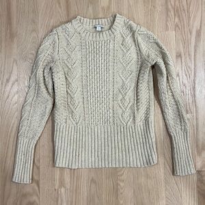 GAP Beige Cableknit Sweater Small